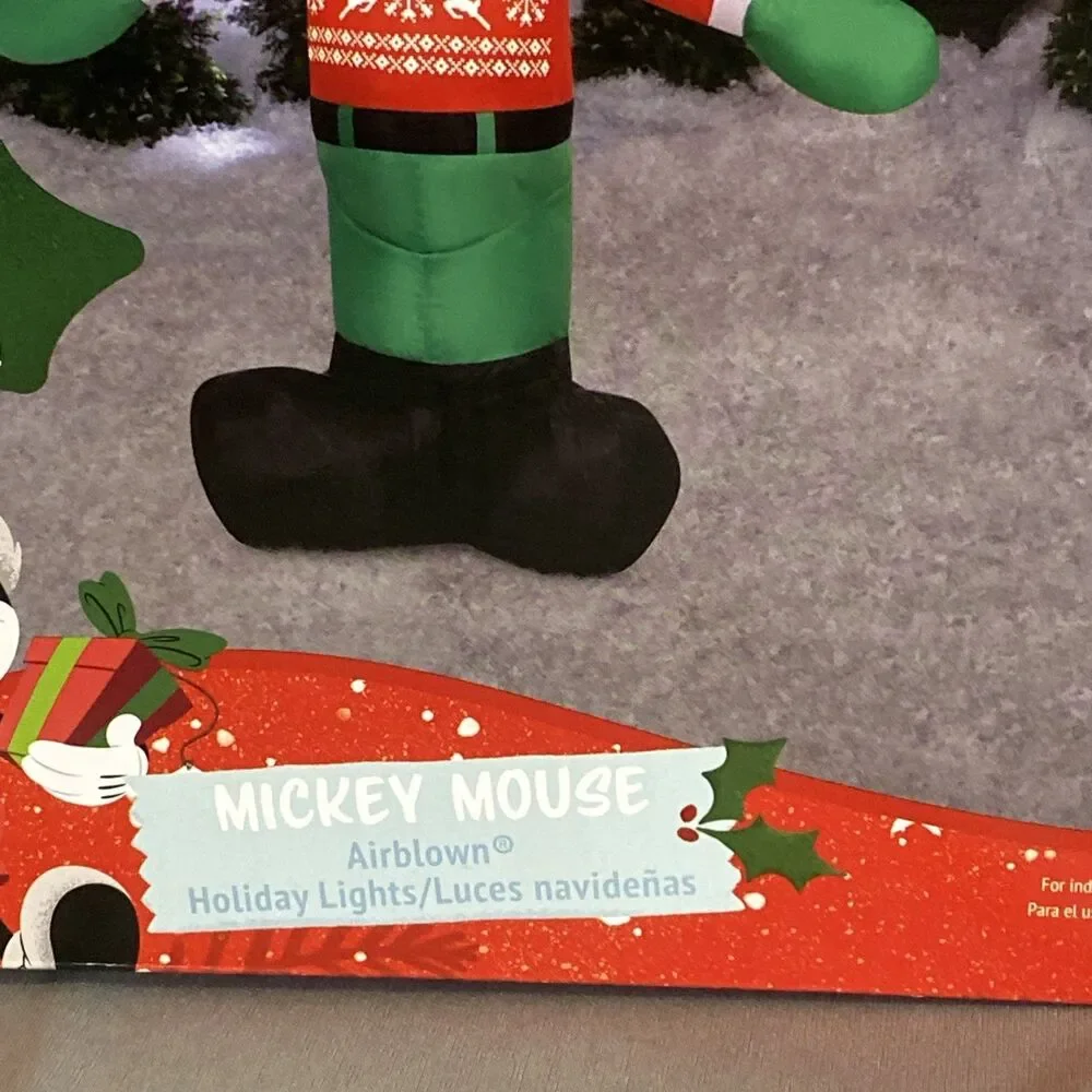 NEW Disney Christmas Mickey Mouse Santa Claus 3.5’ Airblown Inflatable Light Box